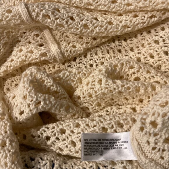 Women's Crochet-Style Long Sleeve Maxi Sweater Dress - A New Day™ Cream L - Picture 2 of 3